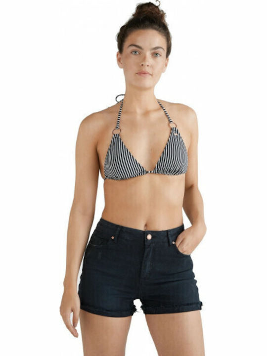 Set Bikini Τριγωνάκι Ριγέ Μαύρο
