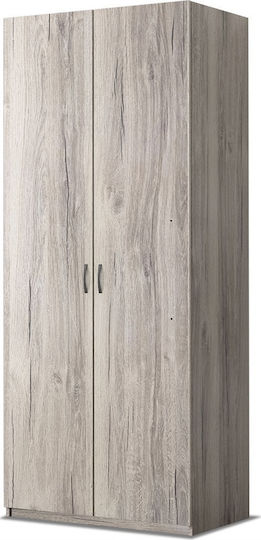 Δίφυλλη Ντουλάπα Σταχτί 80x50x180cm