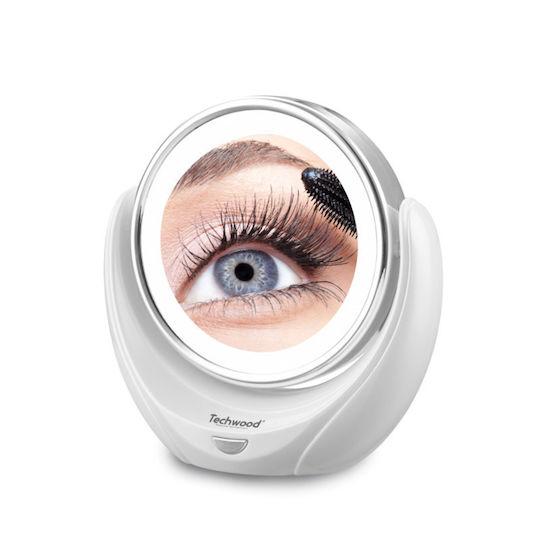 Techwood Oglindă de machiaj De birou cu lumină Zoom x1 Alb
