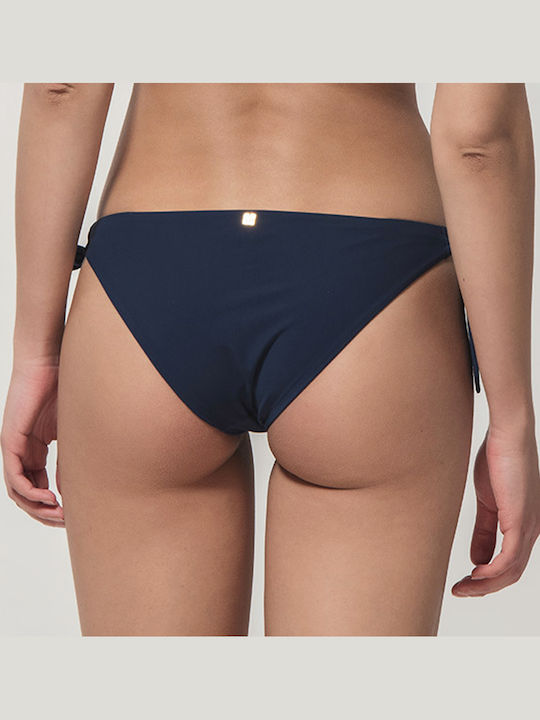 Bikini Brazil Cu Dantelă Albastru Marin