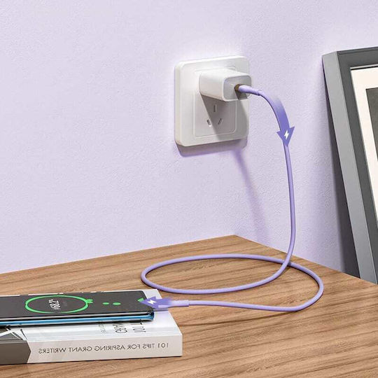 Joyroom S-2050N18 USB 2.0 Cable USB-C Male - USB-C 100W PD Purple 2m