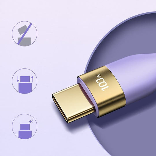 Joyroom S-2050N18 USB 2.0 Cable USB-C Male - USB-C 100W PD Purple 2m