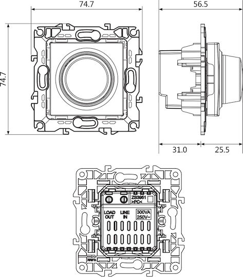 Aca Prime Recessed Rotary Switch Lighting with Frame Gold