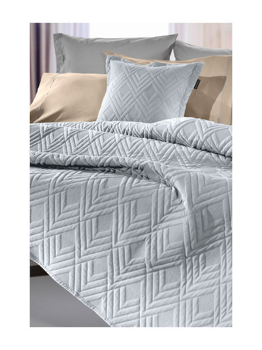 Guy Laroche Curves Set Coverlet Queen Size Microfiber Silver 220x240cm 2pcs