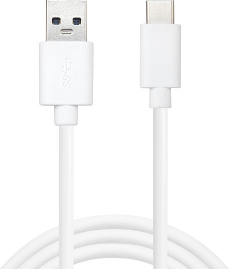 Sandberg USB 3.0 Kabel USB Typ-C männlich - USB-A Weiß 1m 336-15