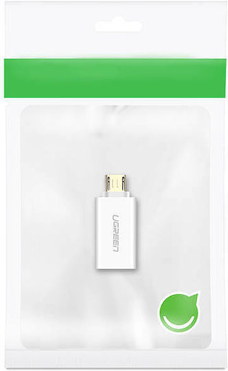 Ugreen Μετατροπέας micro USB male σε USB-A female Λευκό 1τμχ 30529