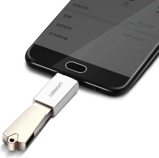 Ugreen Μετατροπέας micro USB male σε USB-A female Λευκό 1τμχ 30529