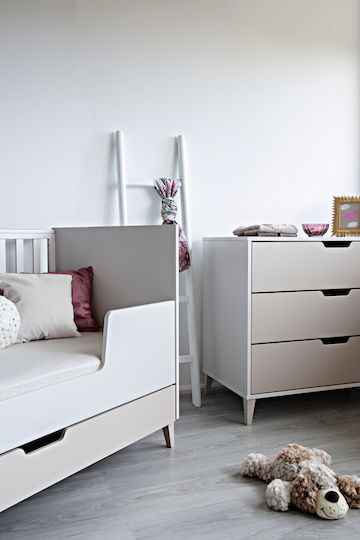 Santa Bebe Polymorphic Baby Crib Juno White with Drawers