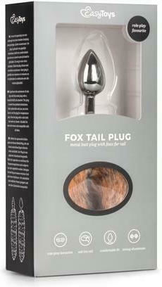 Easytoys Fox Tail Anal Plug No.7 Silver / Brown 6.8cm