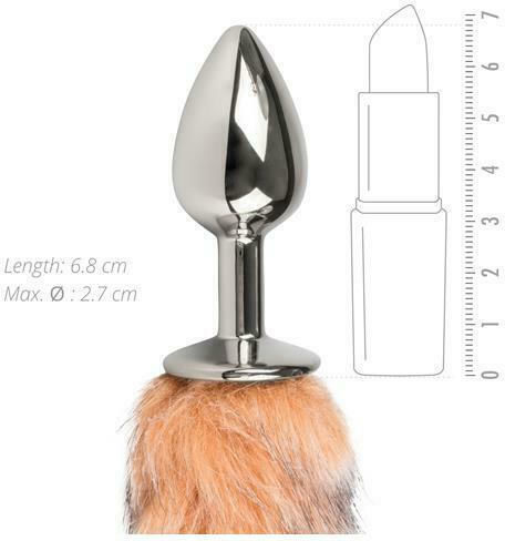Easytoys Fox Tail Anal Plug No.7 Silver / Brown 6.8cm