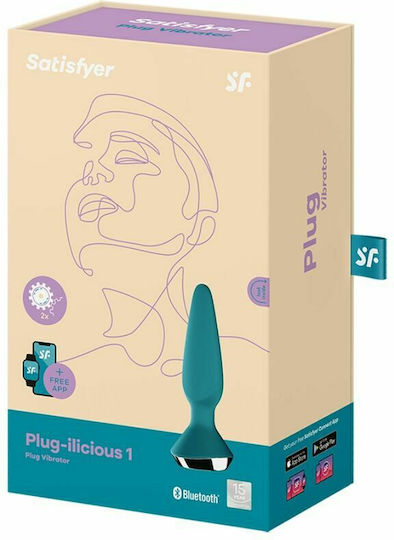 Satisfyer Plug-ilicious 1 Анална тапа с възможност за безжична работа и вибрация Green