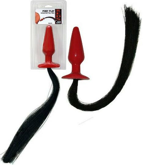 Doc Johnson Pony Play Butt Plug/Whip Πρωκτική Σφήνα Medium Red 14cm