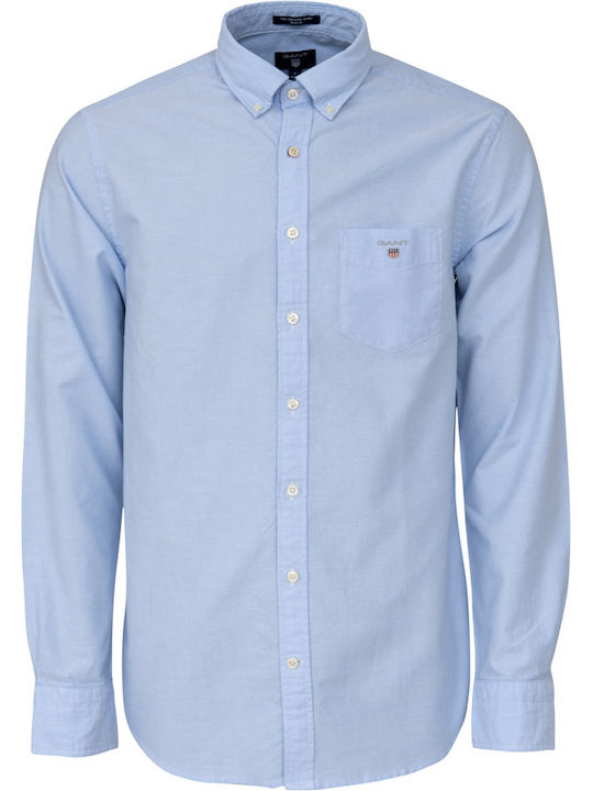 Long-sleeved Cotton Shirt Light Blue