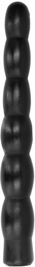 All Black Πρωκτικό Dildo με Ραβδώσεις Μαύρο 32cm