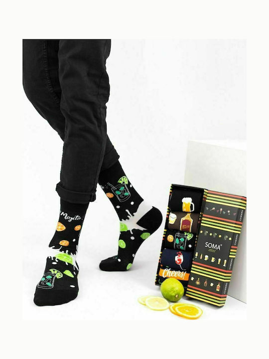Soma Socks Cheers Unisex Κάλτσες με Σχέδια Μπλε 5 Pack