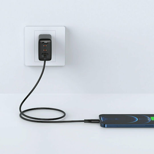 Acefast C3-02 Редовна USB-A към Lightning кабел Черен 1.2м