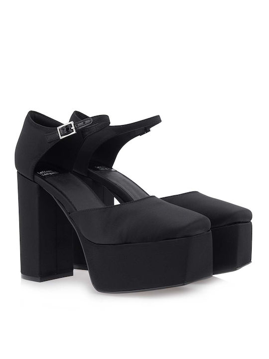 Jeffrey Campbell Black High Heels with Strap Ovr-N-Out