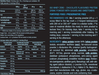 Biotech USA Iso Whey Zero With Glutamine & BCAAs Proteină din Zer Fără Gluten & Lactoză cu Aromă de Ananas Mango 908gr