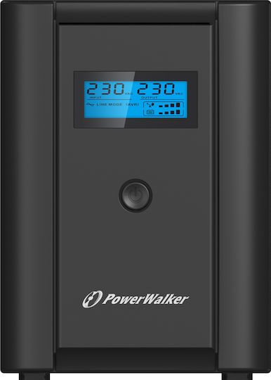 Powerwalker VI 1200 LCD UPS Line-Interactive 1200VA 600W with 2 Schuko AC Outlets