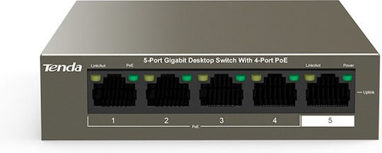 Tenda TEG1105P-4-63W Unmanaged L2 PoE+ Switch with 5 Gigabit (1Gbps) Ethernet Ports