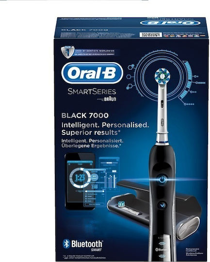 Oral-B Black Pro 7000 Elektrische Zahnbürste mit Timer, Drucksensor und Reisetasche