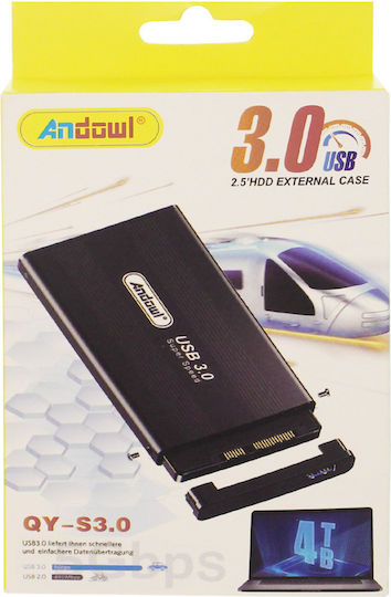 Andowl QY-S300 Θήκη για Σκληρό Δίσκο 2.5" SATA III με σύνδεση USB 3.0 σε Ασημί χρώμα