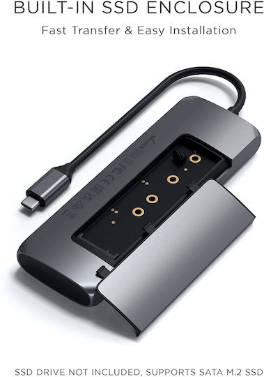 Satechi Hybrid USB-C Docking Station with HDMI 4K PD Gray