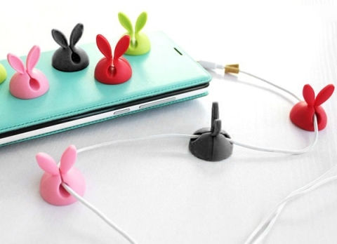 Rabbit Кабелни клипсове за организиране 1бр Зелен