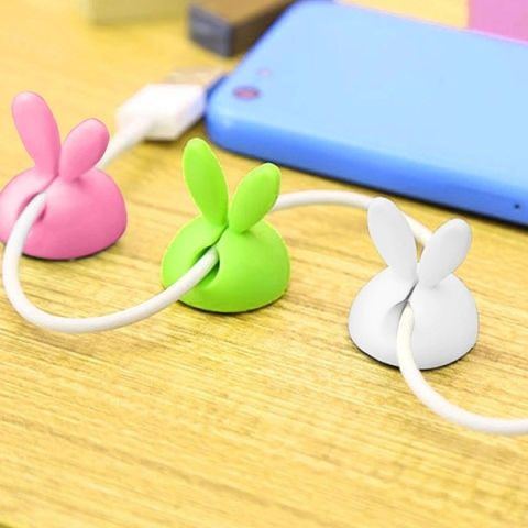 Rabbit Кабелни клипсове за организиране 1бр Зелен