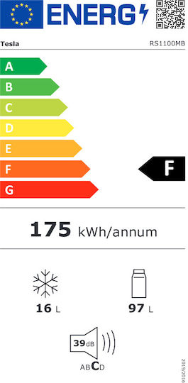 Tesla Mini Bar 113lt Υ84.5xΠ55.3xΒ57.4εκ. Μαύρο RS1100MB