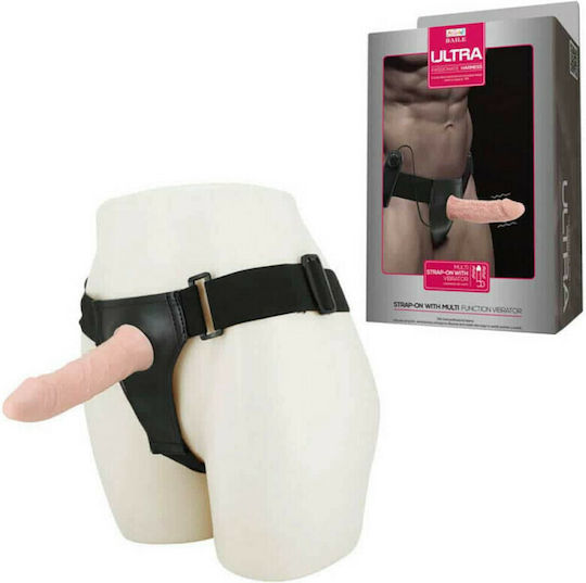 Baile Hollow TPR Vibrating Strap on Harness and Realistic Dildo Harness με Dildo 15.5cm και Δόνηση στο χρώμα του δέρματος