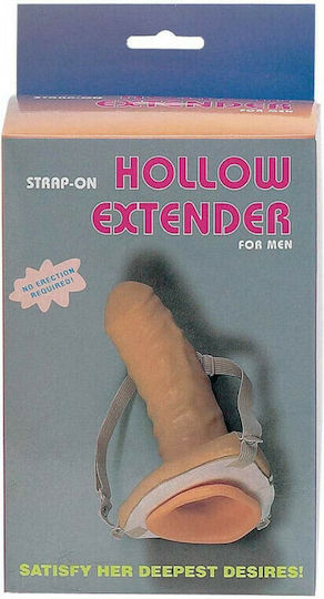 Seven Creations Strap-on Hollow Extender Man Harnașament cu Dildo 16cm în Culoare Flesh