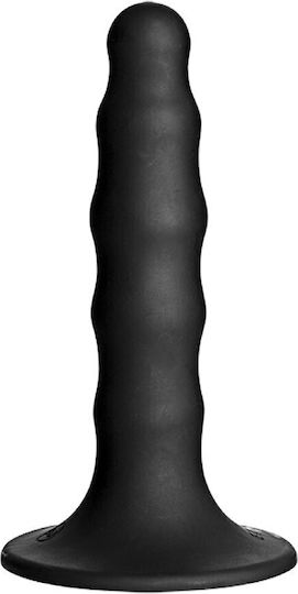 Doc Johnson Vac-U-Lock Ripple Vibrating Pleasure Set Gurtzeug mit Dildo 16.51cm und Vibration in Schwarz Farbe