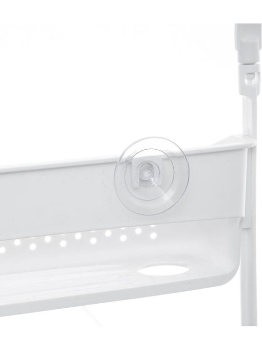 5Five 160922A Montat pe perete Raft Baie Plastic cu 2 Rafturi 31.5x11x70cm Albă