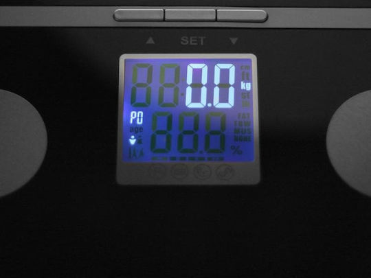 Tristar Digital Badezimmerwaage mit Körperfettmessung in Schwarz Farbe WG-2424