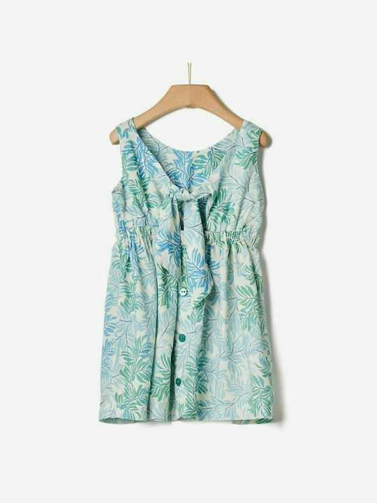 Yell Oh! Mädchen Kleid Blumen Ärmellos Grün