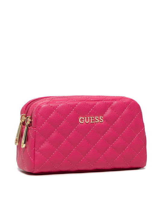 Guess Toiletry Bag Earline in Fuchsia color 18cm