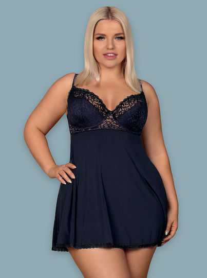 Obsessive Drimera Σετ Sexy Νυχτικό με Δαντέλα Deep Blue