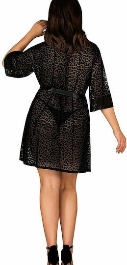 Obsessive Jagueria Sexy Ρόμπα Peignoir Black