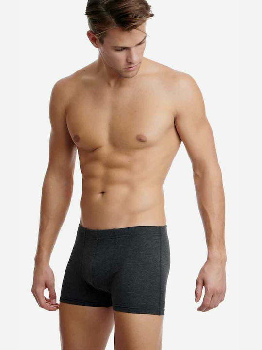 W1760-50 MEN BOXER SET 2 PIECES ANTHRACITE MEL-GREY AN.MEL.