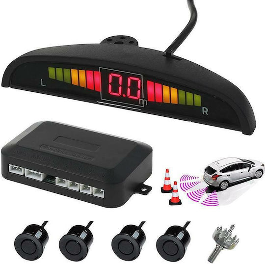 Arrango Car Parking System with Screen / Buzzer and 4 Sensors in Black Color