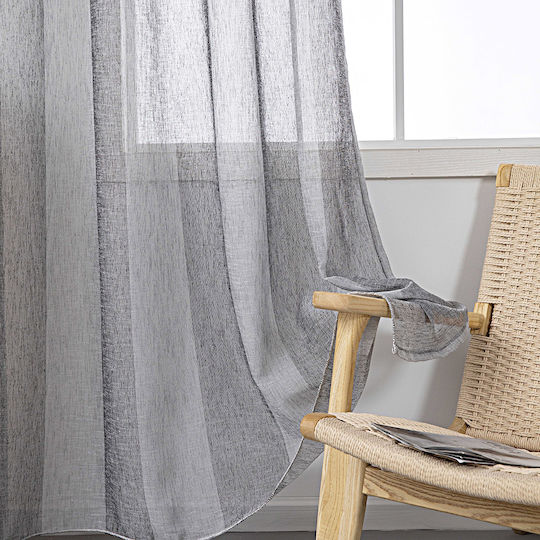 Beauty Home Κουρτίνα με Τρουκς Γκρί 140x270εκ.