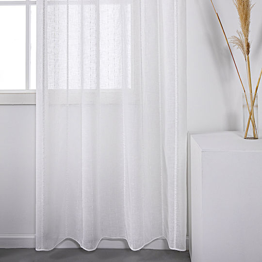 Beauty Home Κουρτίνα με Τρουκς Λευκή 140x270εκ.