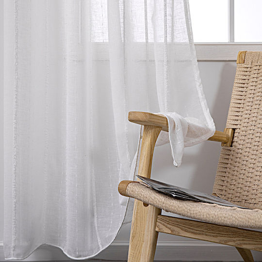 Beauty Home Κουρτίνα με Τρουκς Λευκή 140x270εκ.