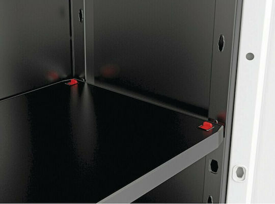 Double Door Wardrobe Linear High Plastic with 3 Shelves With shelves 68x39x173cm
