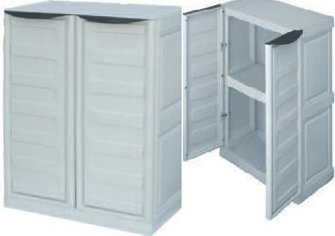 Double-Leaf Cabinet Made of Polypropylene with 1 Shelf 70x39x85 cm