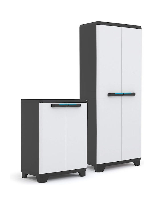 Double Door Wardrobe Linear Low Plastic with 1 Shelf 68x39x90cm