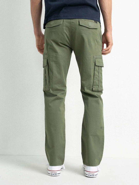 Petrol Industries Men's Trousers Cargo Elastic in Regular Fit Khaki