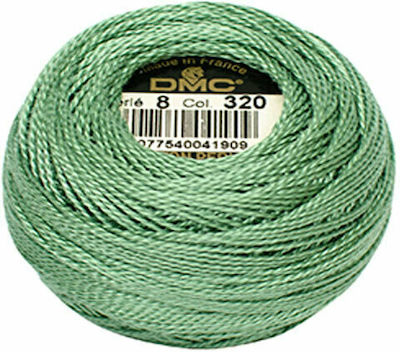 DMC Thread Embroidery Cotton Perle No8 Cotton Green 87m 10g 87m