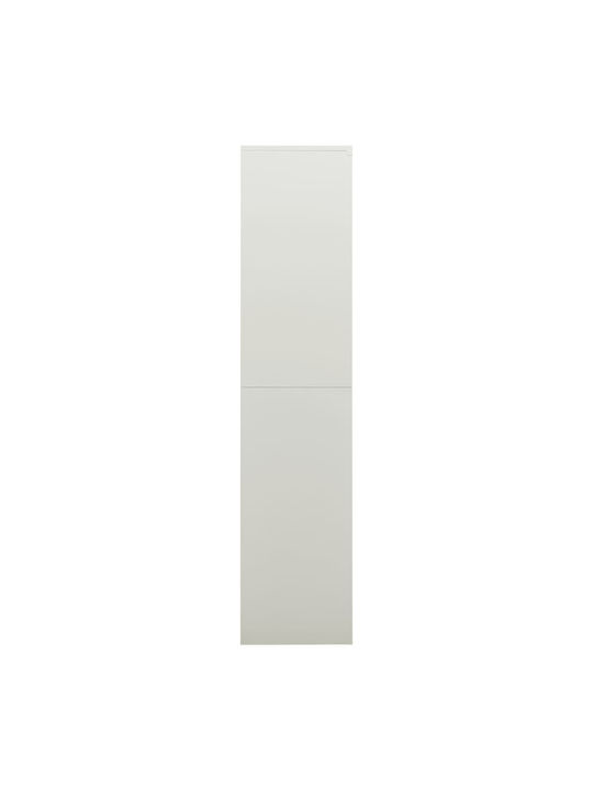 Двукрилен гардероб Метал с разделител и 5 рафтове Grey Light 90x40x180бр